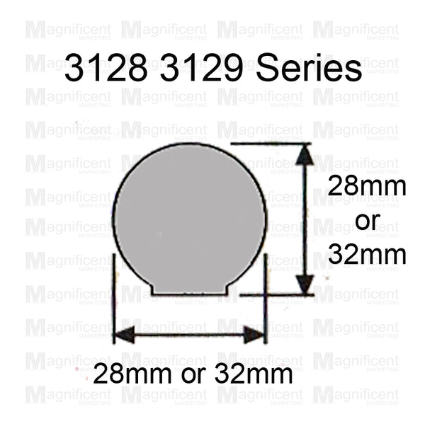 3128 Silver Plastic Knob