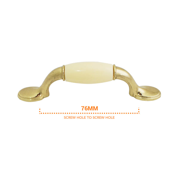 332 Beige / Brass Classy Ceramic Pull