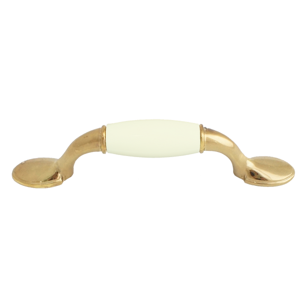332 Beige / Brass Classy Ceramic Pull