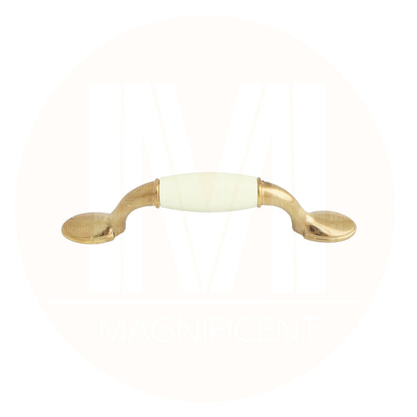 332 Beige / Brass Classy Ceramic Pull