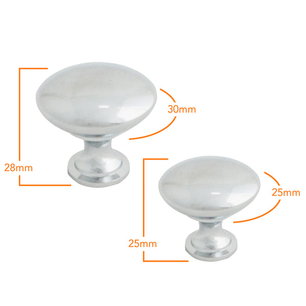 387 Plain Chrome Knob Handle