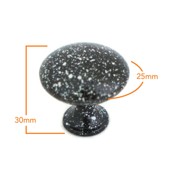 387 Sprinkled Black Marble Zinc Alloy Knob