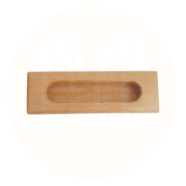 3902 Rectangle Light Oak Wooden Flush Pull