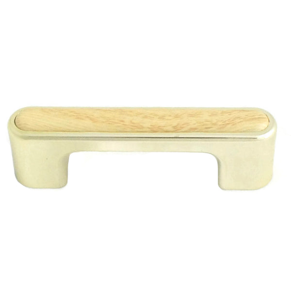 391 Oak Wrapped in Brass Plastic Pull Handle - Magnificent Marketing (DIY Builders Hardware)