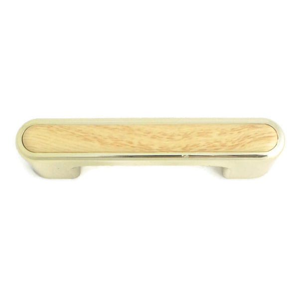391 Oak Wrapped in Brass Plastic Pull Handle - Magnificent Marketing (DIY Builders Hardware)