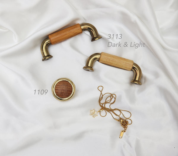 3113 Dark Oak Zinc Brass Plated Pull