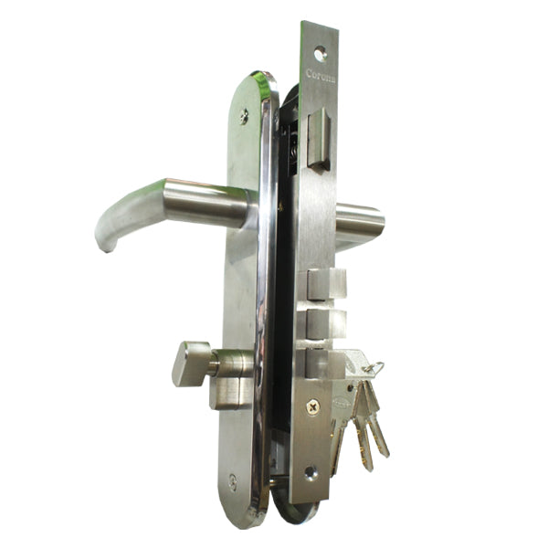 Corona Entrance Mortise Lockset with Round Backplate