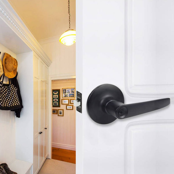 Corona Black Entrance Keyed Lever Lock
