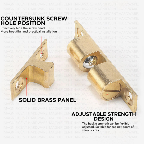 Brass Double Ball Catches (Polished Brass)