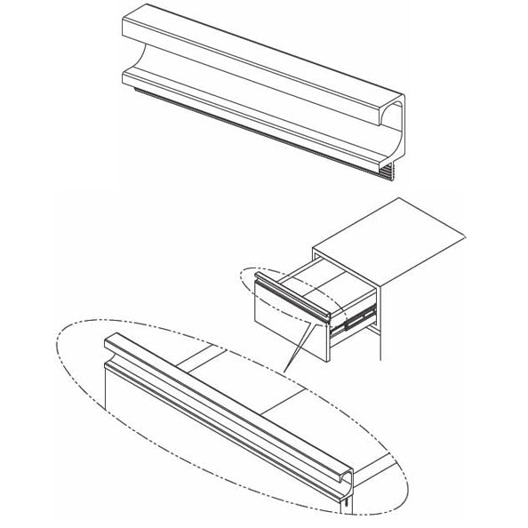 4035 C-Type Black Aluminum Handle (1.5 Meter)