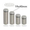 19mm Glass Standoff Sign Board Holder (Stainless)