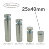 25mm Glass Standoff Sign Board Holder (Stainless)