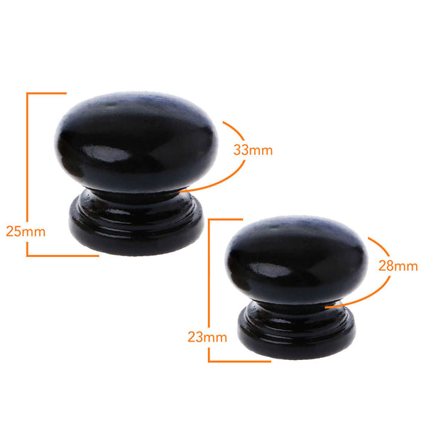 4102 Black Coated Wood Knob