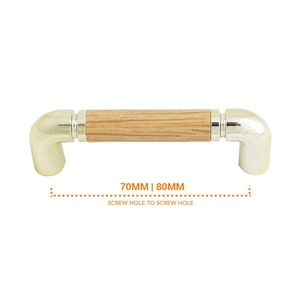 439 Oak Brass Plastic Pull Handle