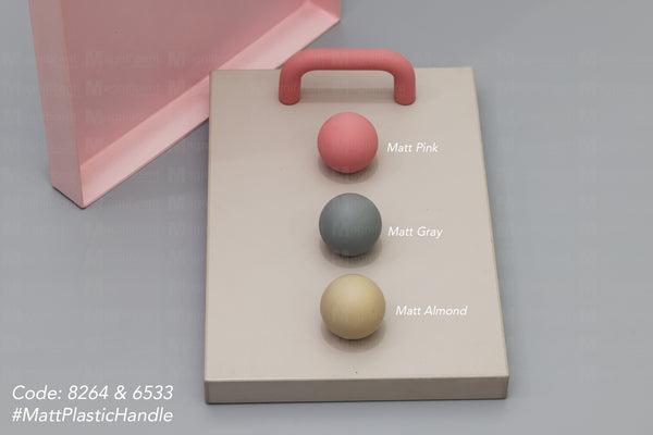 6533 Rounded Matt Pink Plastic Knob