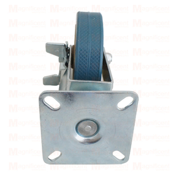 Plate Type With Brake Gray Rubber Caster