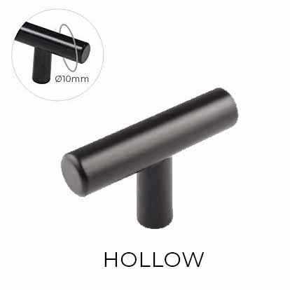 7925 Matte Black Hollow T Bar Knob