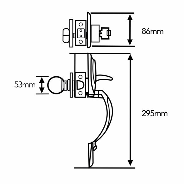 Corona Entrance Lock Black Handle Set