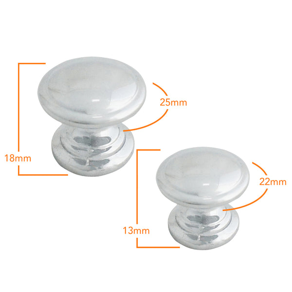 509 Plain Chrome Knob Handle