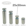 25mm Glass Standoff Sign Board Holder (Stainless)