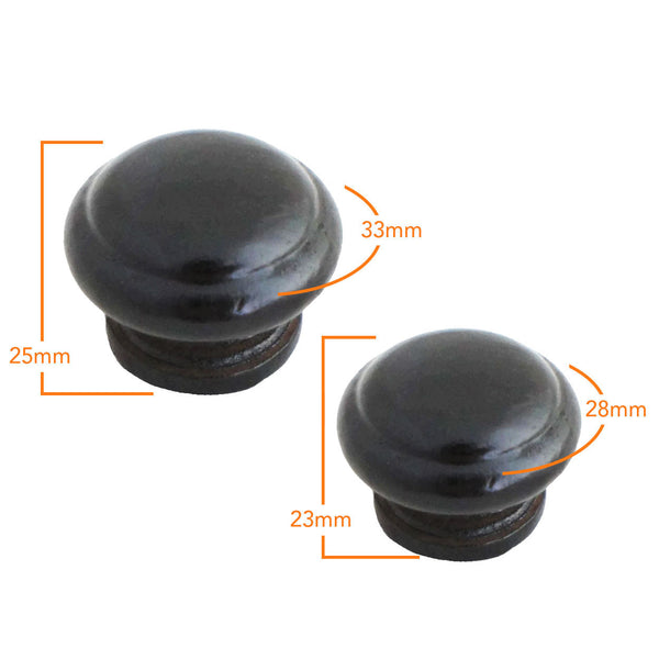 5208 Black Coated Knob