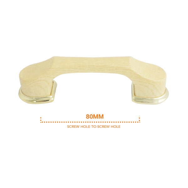 523 Oak with Brass Base Plastic Pull Handle