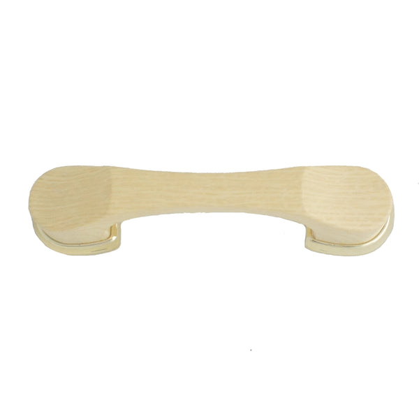 523 Oak with Brass Base Plastic Pull Handle - Magnificent Marketing (DIY Builders Hardware)