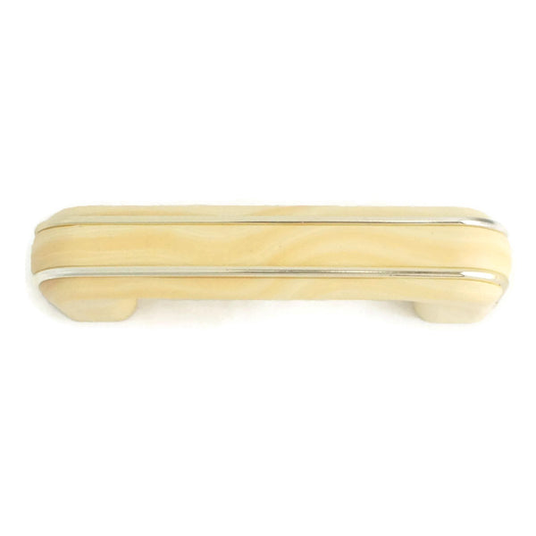 550 Oak with Brass Stripes Plastic Pull Handle - Magnificent Marketing (DIY Builders Hardware)