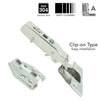 Giano Stainless Hydraulic Clip On Full Overlay Hinge