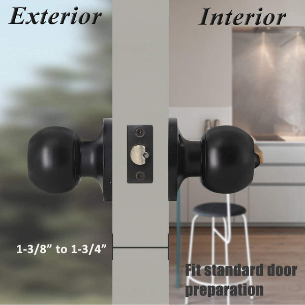 Corona Black Tubular Entrance Keyed Lock