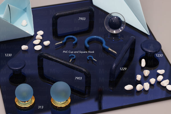 1230 Plain Blue Plastic Knob