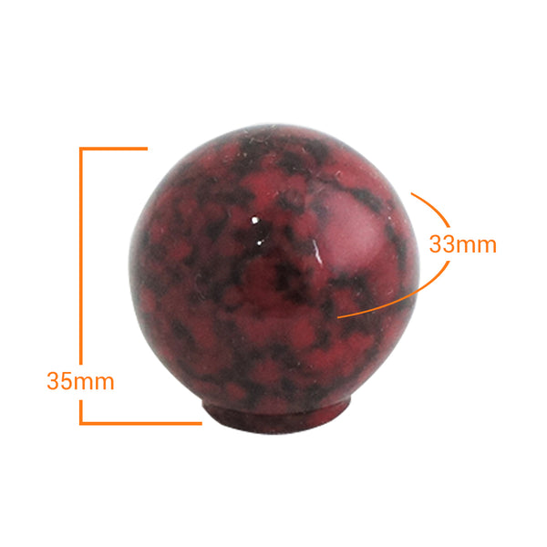 6533 Rounded Dark Red Marble Plastic Knob