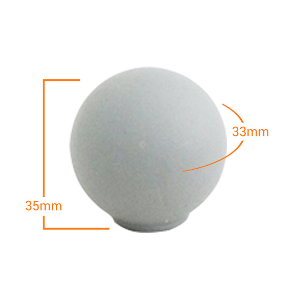 6533 Rounded Matt Gray Plastic Knob