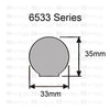 6533 Rounded Dark Red Marble Plastic Knob