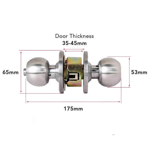 Corona Cylindrical Privacy Keyless Bathroom Lock