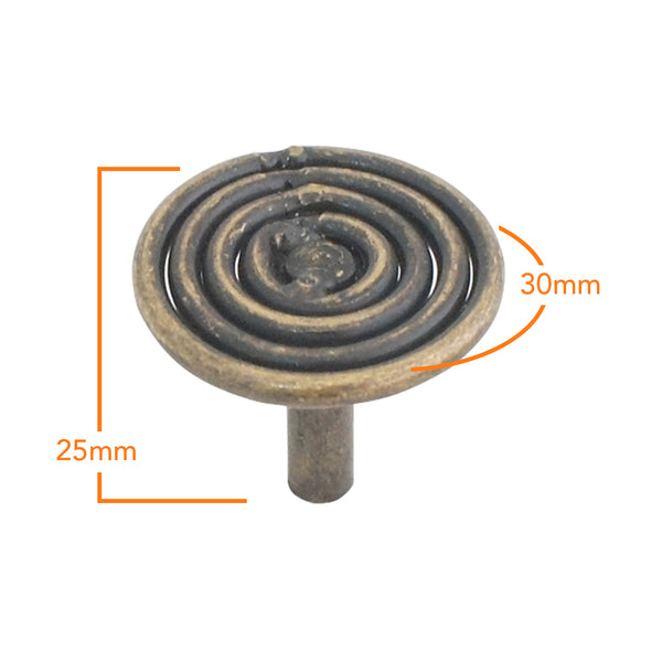 7243 30mm Cabinet Handle Antique Brass