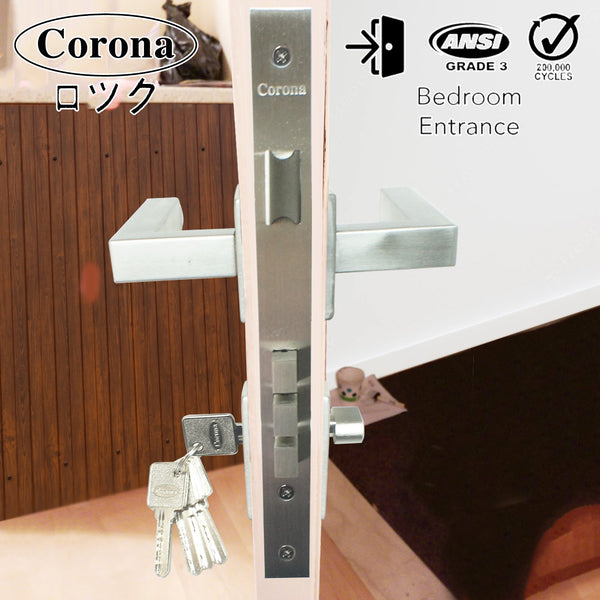 Corona Square Entrance Mortise Lockset