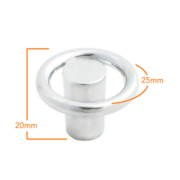 836 Plain Chrome Knob Handle