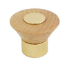 9190 Wooden Knob with Brass Base