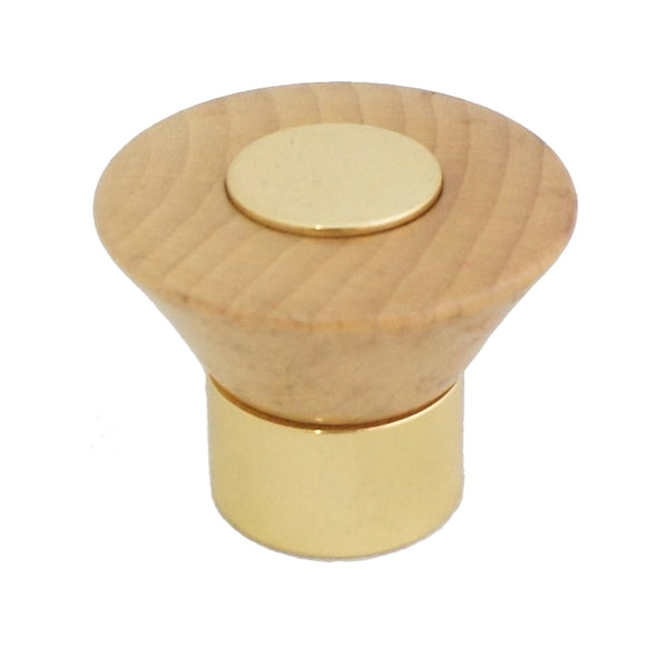 9190 Wooden Knob with Brass Base