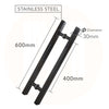 Black Square H-Handle 600mm