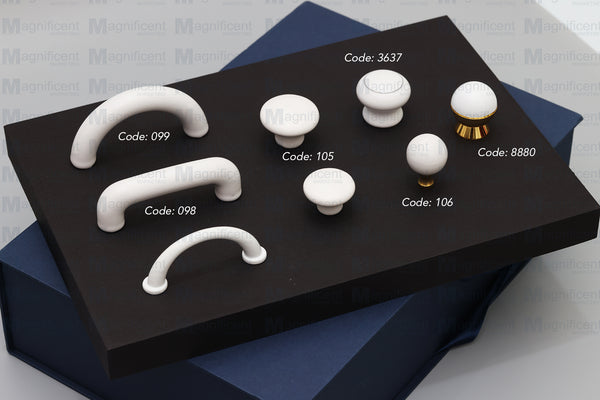 106 Black Spherical Ceramic Knob with Brass Base