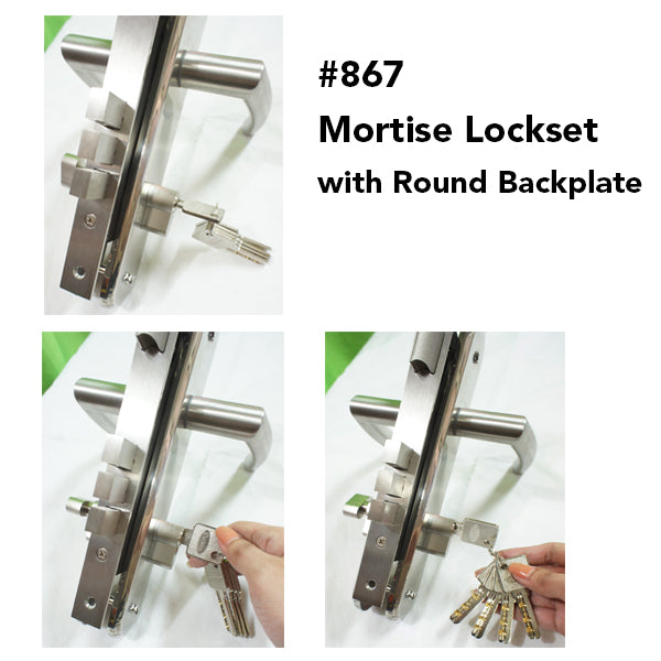Corona Entrance Mortise Lockset with Round Backplate