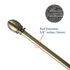 Egg Antique Brass Iron Curtain Rod Set