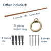 Egg Antique Brass Iron Curtain Rod Set
