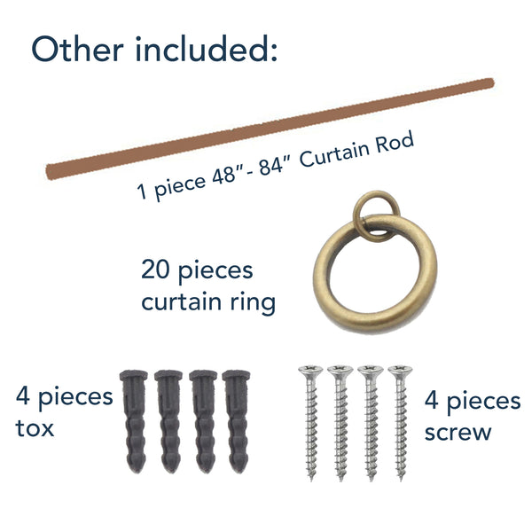 Egg Antique Brass Iron Curtain Rod Set
