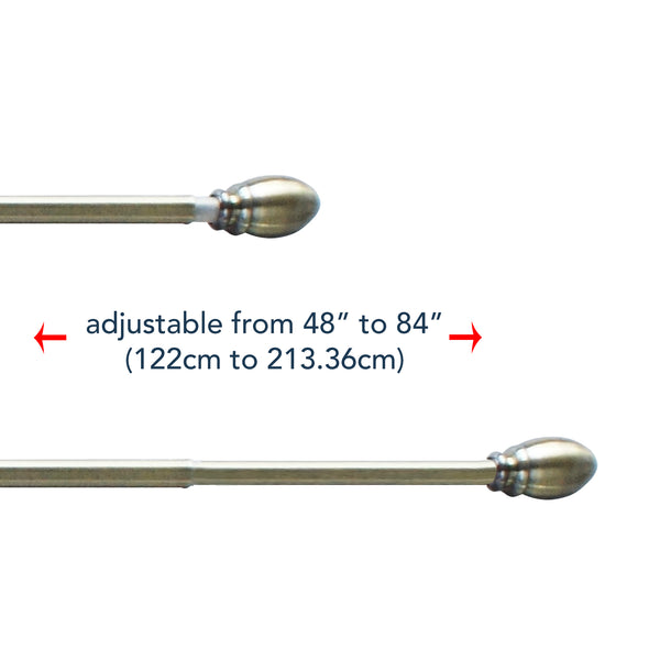 Egg Antique Brass Iron Curtain Rod Set
