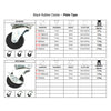 Plate Type With Brake Black Rubber Caster
