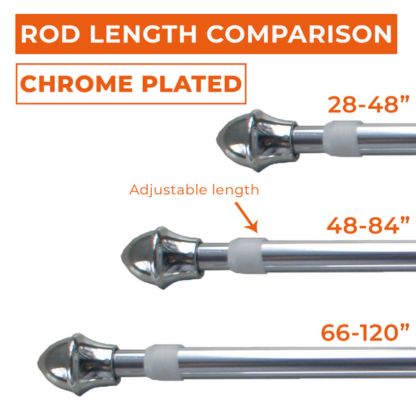 Chrome Plated 1/2" Cafe Rod Set
