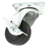 Plate Type With Brake Black Rubber Caster